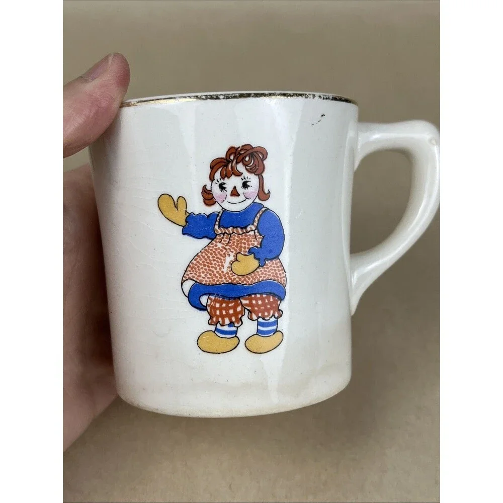 RARE VTG 1941 RAGGEDY ANN & ANDY‎ Kids PLATE/MUG/BOWL SET-JOHNNY GRUELLE CO. SET